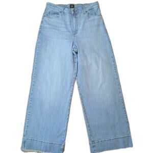 Lee Riders Vintage High Rise Wide Leg Jeans Light Wash Denim W32